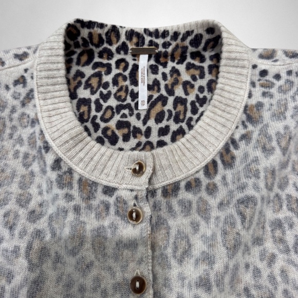 Free People Nocturnal Patterned Cardi Tea Combo - Leopard - Picture 3 of 10
